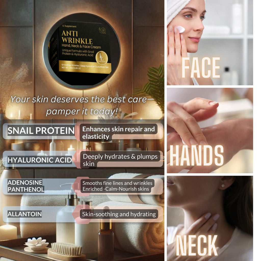 LL Supplement Anti-Wrinkle Cream for Face, Neck & Hands | Hydration & Smoothing