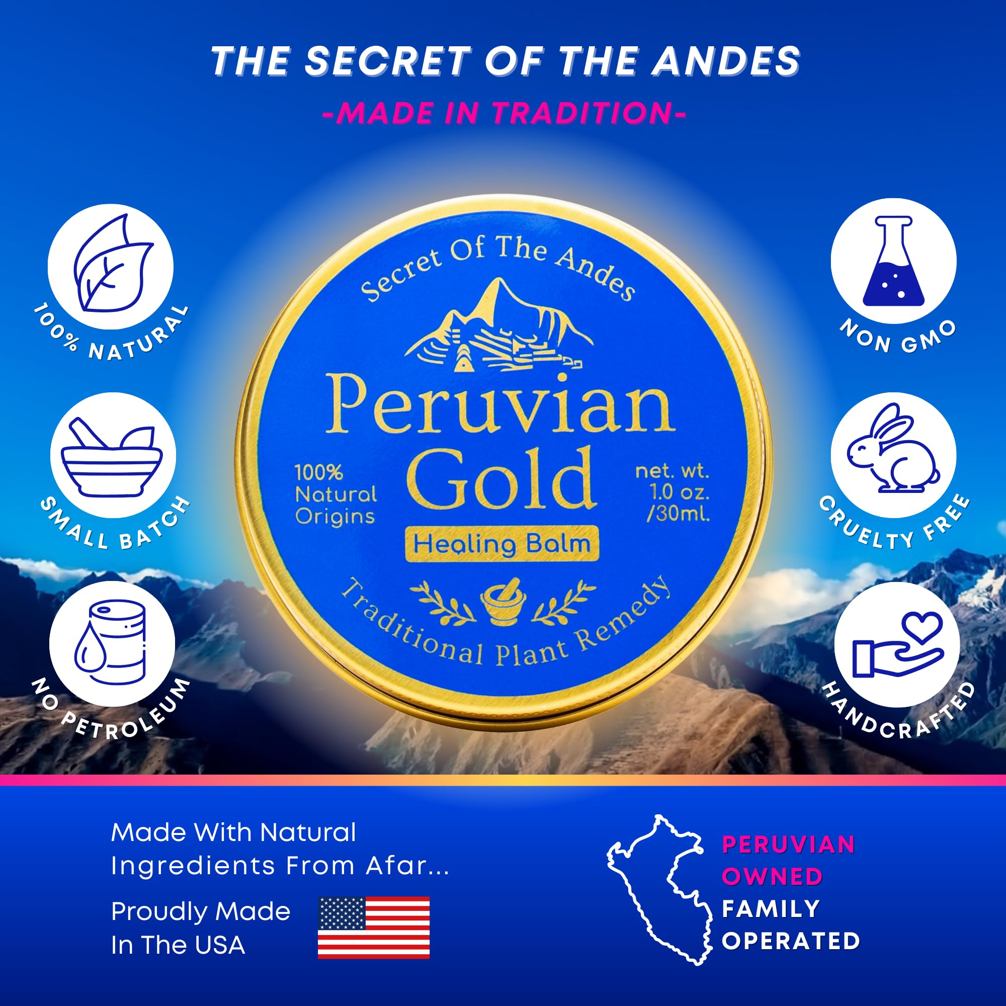 Llama Mama Peruvian Gold: All-Purpose Healing Balm | Organic, Fair-Trade, 2 oz