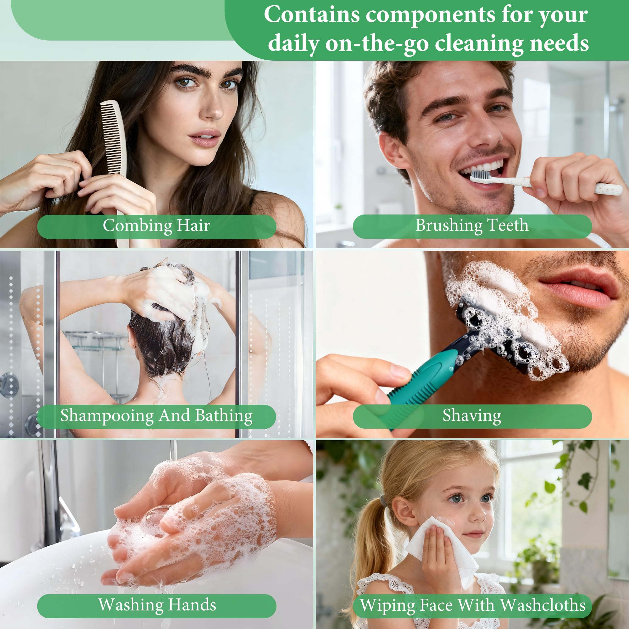 LLHQAMT Hygiene Kit Bulk – 50 Individually Packed Convenience Sets for Travel, Hotel, Camping