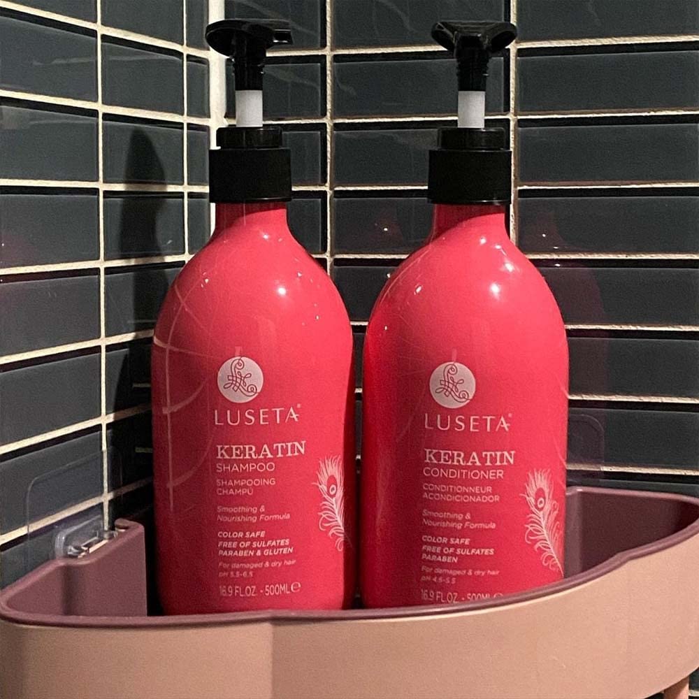 L LUSETA Keratin Shampoo & Conditioner Set – Moisturizing Care for Dry & Damaged Hair (Sulfate Free)