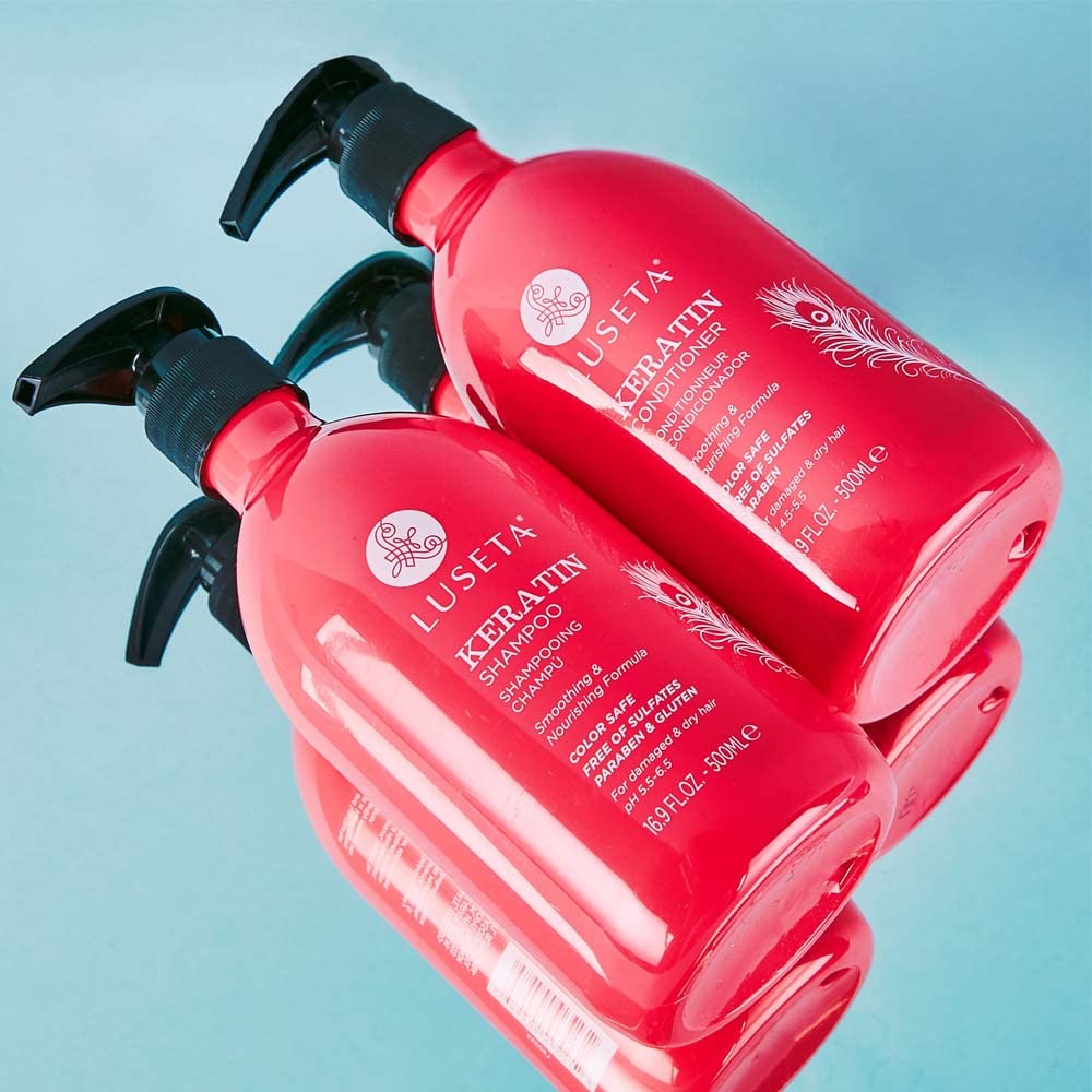 L LUSETA Keratin Shampoo & Conditioner Set – Moisturizing Care for Dry & Damaged Hair (Sulfate Free)