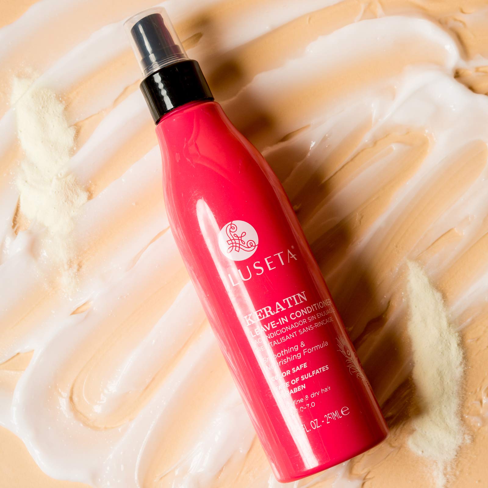 Luseta Keratin Leave-In Conditioner - Anti-Frizz Detangler for Curly & Color-Treated Hair, 8.5 Fl Oz