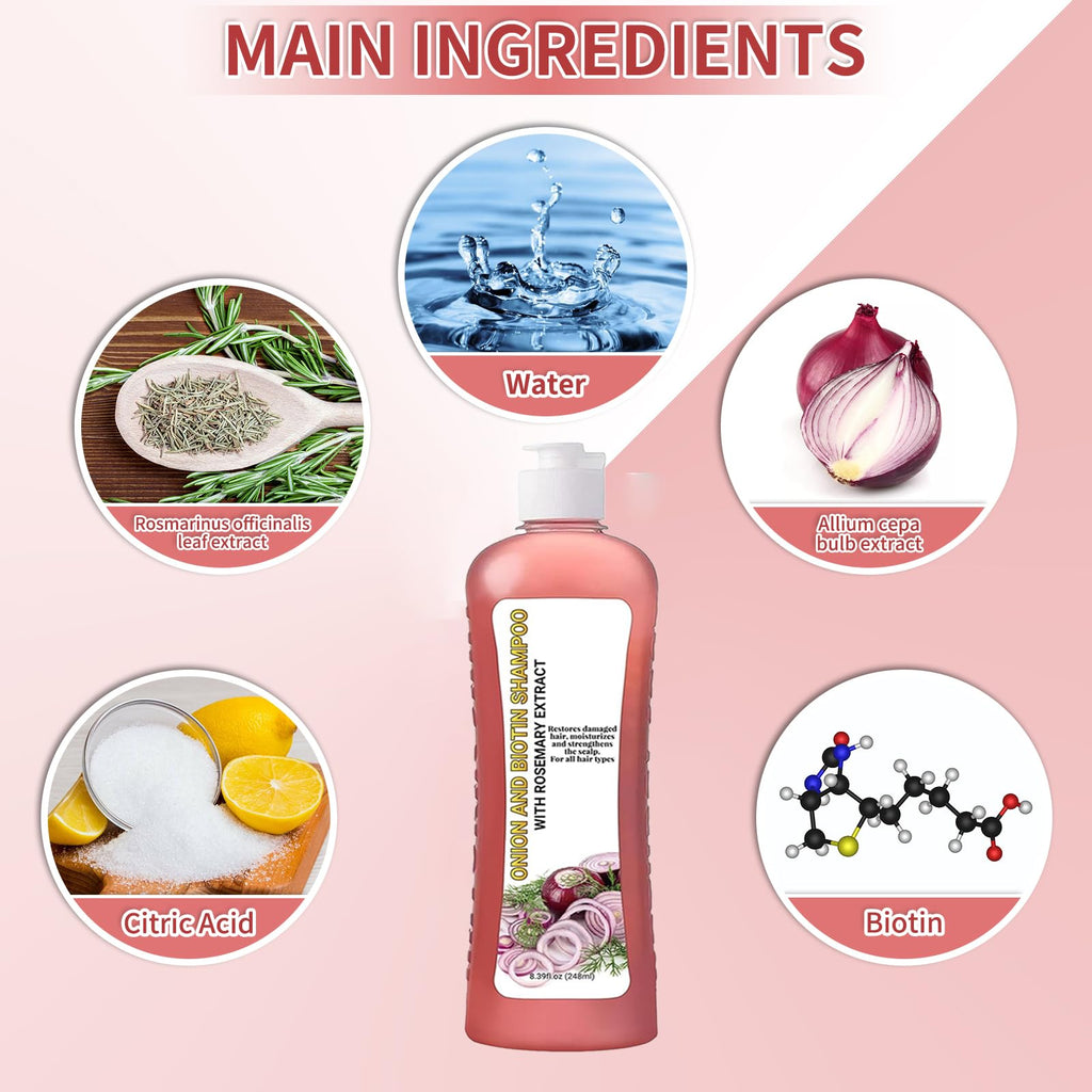 LMDGDS Onion Biotin & Rosemary Shampoo – Soft Hair, Shine & Thinning Hair Support