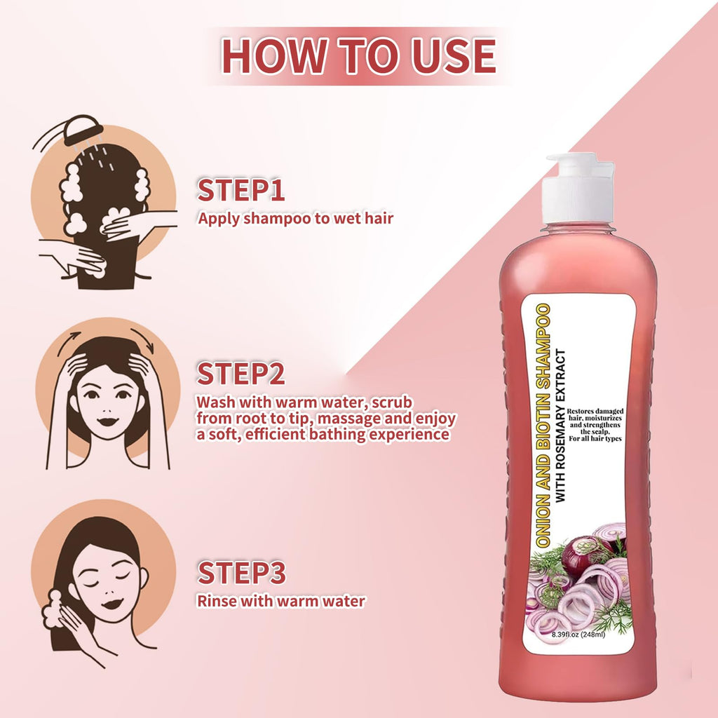 LMDGDS Onion Biotin & Rosemary Shampoo – Soft Hair, Shine & Thinning Hair Support