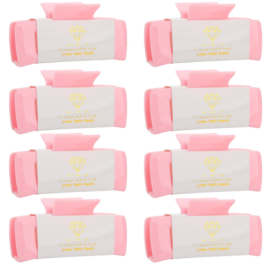 Loanzeg 8pcs Bridesmaid Hair Claw Clips – 4.1 Inch Square, No-Slip French Design, Bridal Shower Gift Set