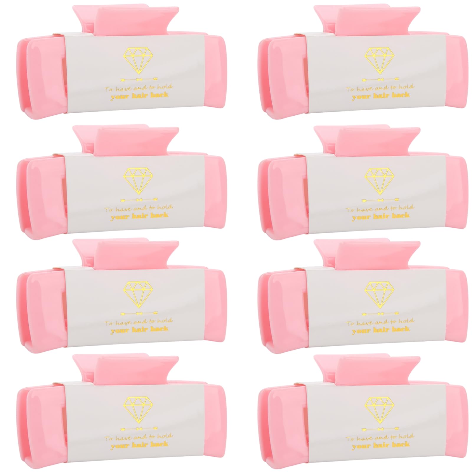 Loanzeg 8pcs Bridesmaid Hair Claw Clips – 4.1 Inch Square, No-Slip French Design, Bridal Shower Gift Set