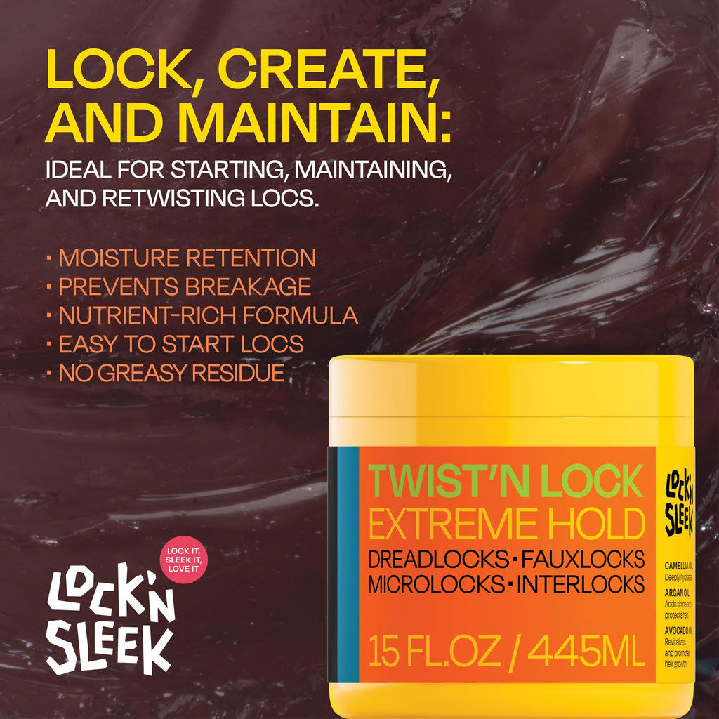 LOCK'N SLEEK Braiding Gel – Extreme Hold for Braids, Locs & Edges | Flake-Free Shine