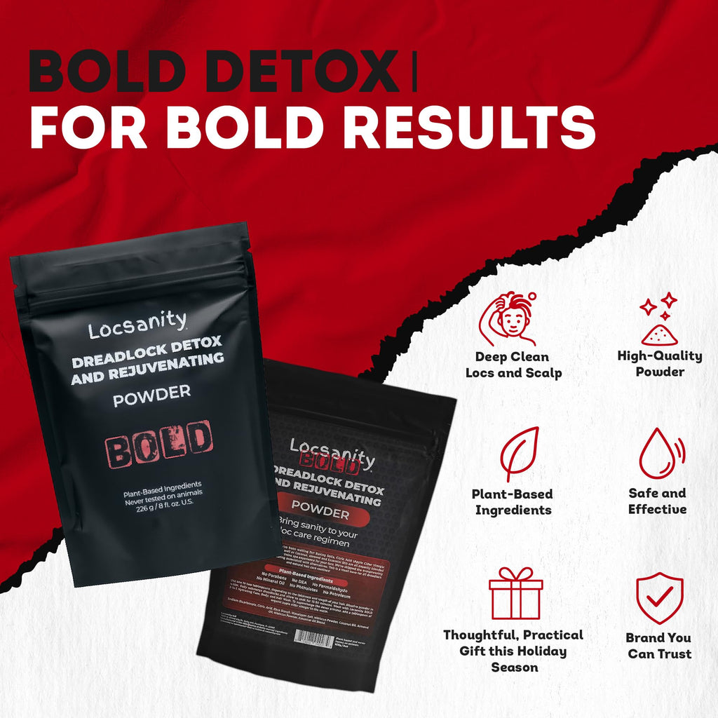 Locsanity BOLD Locs Detox & Rejuvenate Dreadlock Powder – ACV Alternative | 8oz