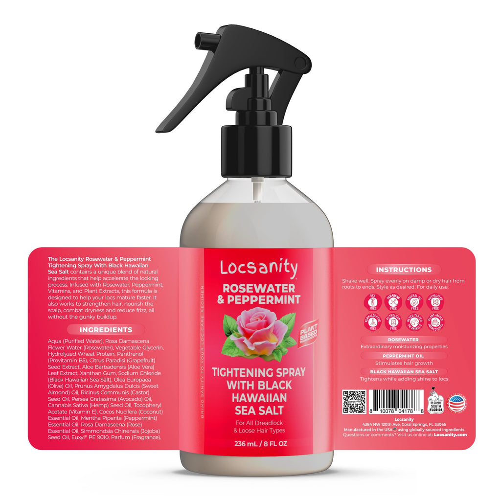 Locsanity Rosewater Peppermint Loccare Bundle for Dreadlocks, Sisterlocks & Microlocks - Fine Mist