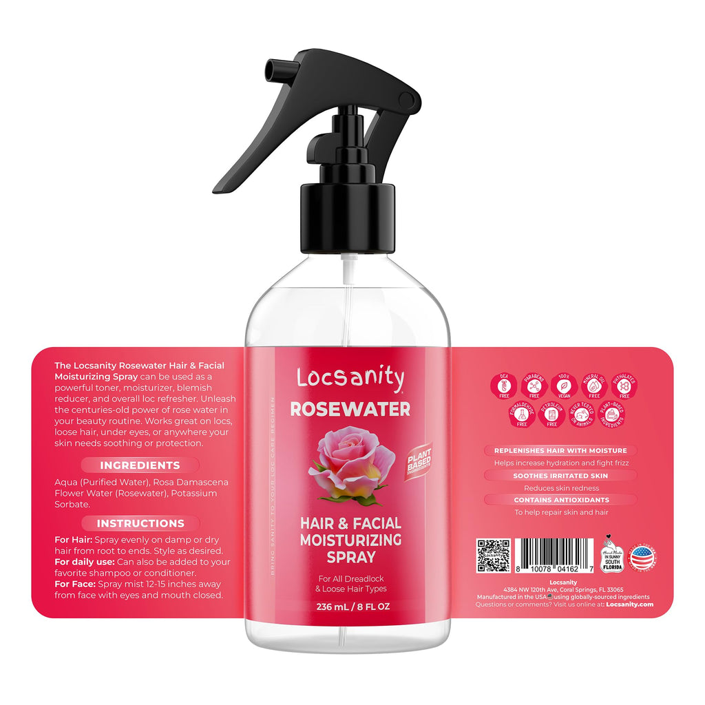 Locsanity Rosewater Peppermint Loccare Bundle for Dreadlocks, Sisterlocks & Microlocks - Fine Mist