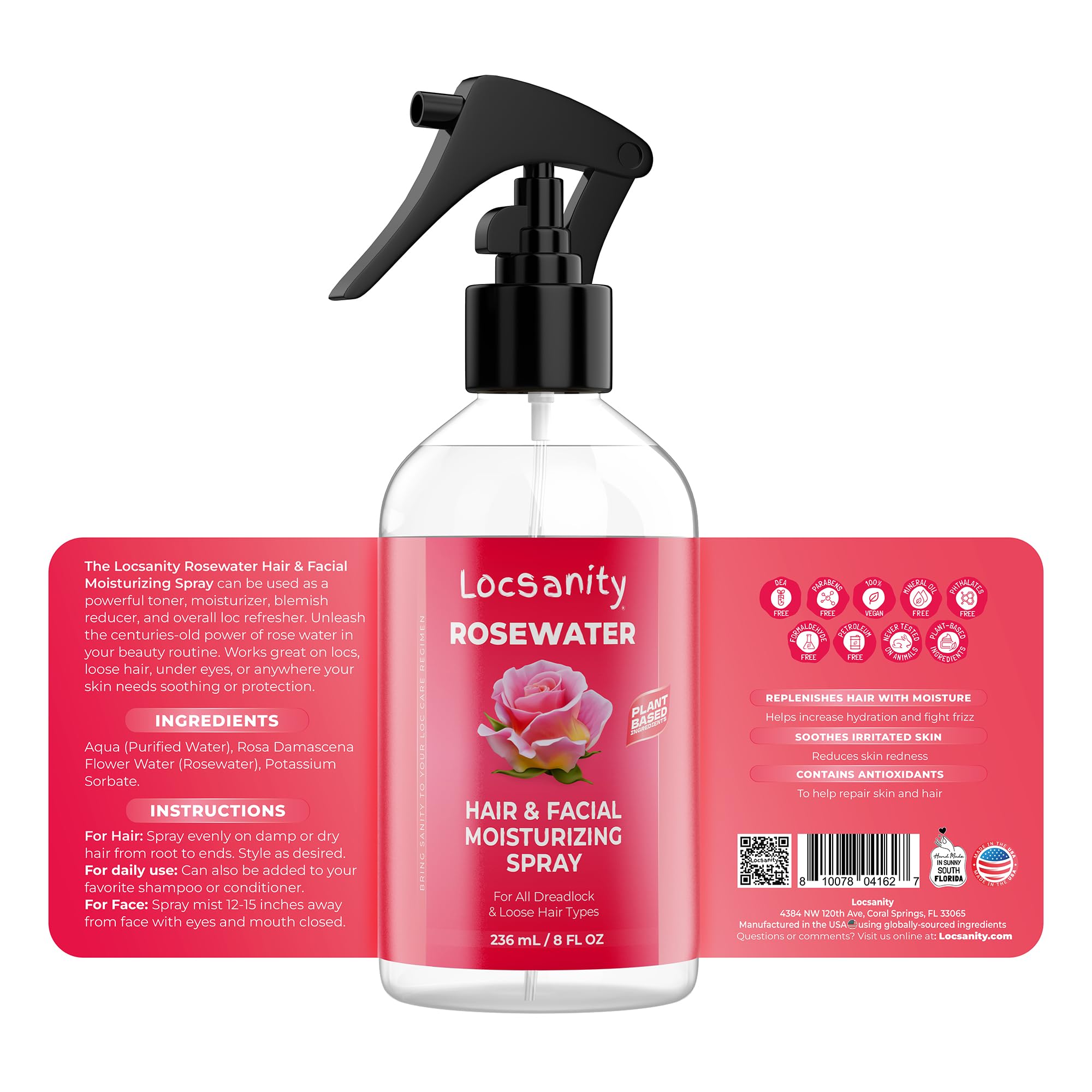 Locsanity Rosewater Peppermint Loccare Bundle for Dreadlocks, Sisterlocks & Microlocks - Fine Mist
