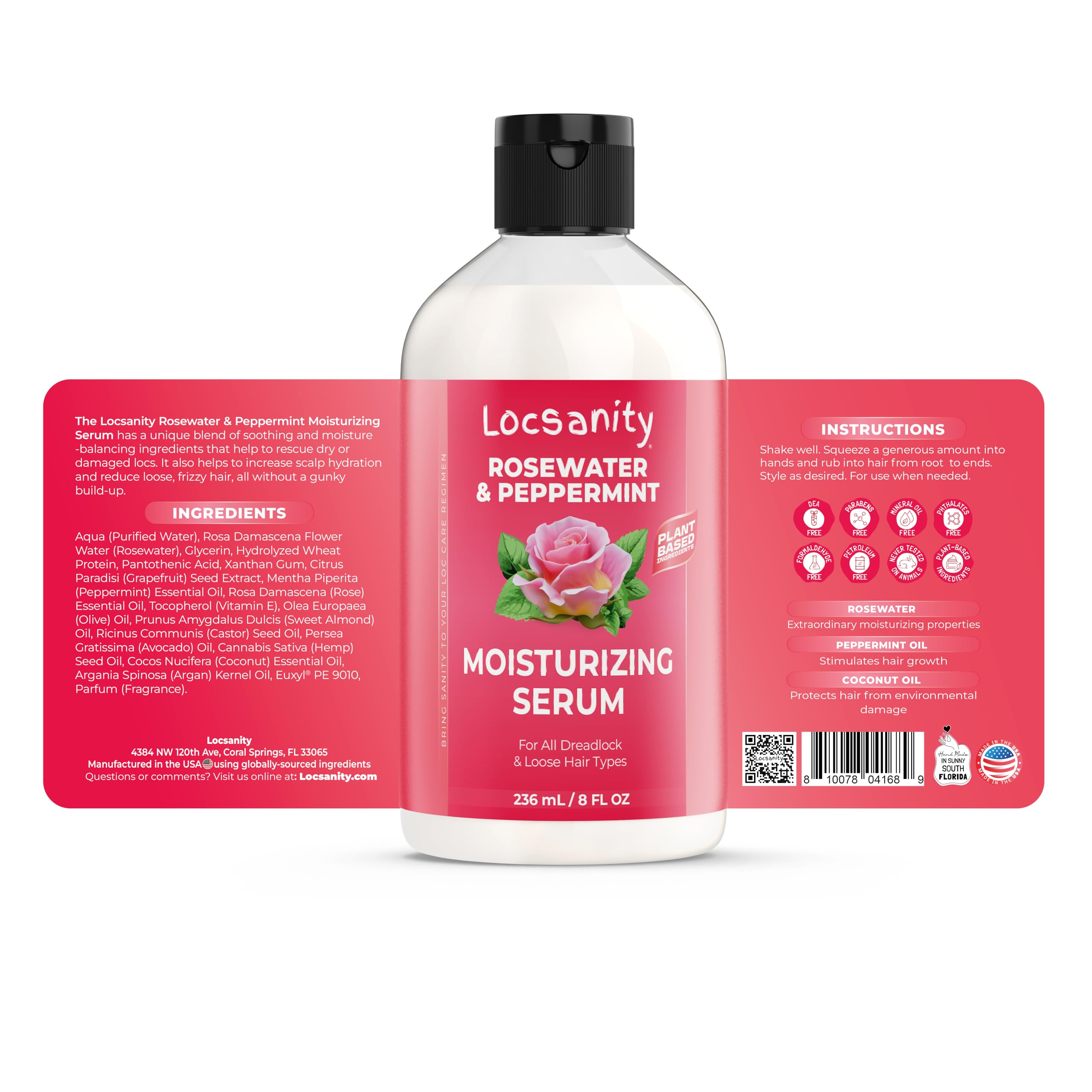 Locsanity Rosewater Peppermint Loccare Bundle for Dreadlocks, Sisterlocks & Microlocks - Fine Mist