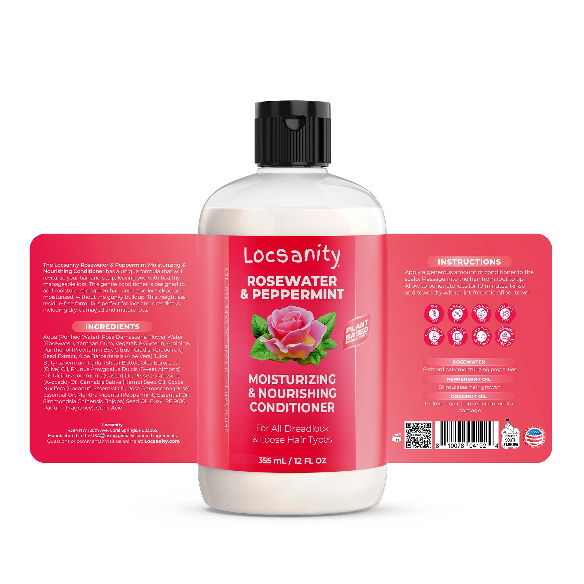 Locsanity Rosewater Peppermint Loccare Bundle for Dreadlocks, Sisterlocks & Microlocks - Fine Mist