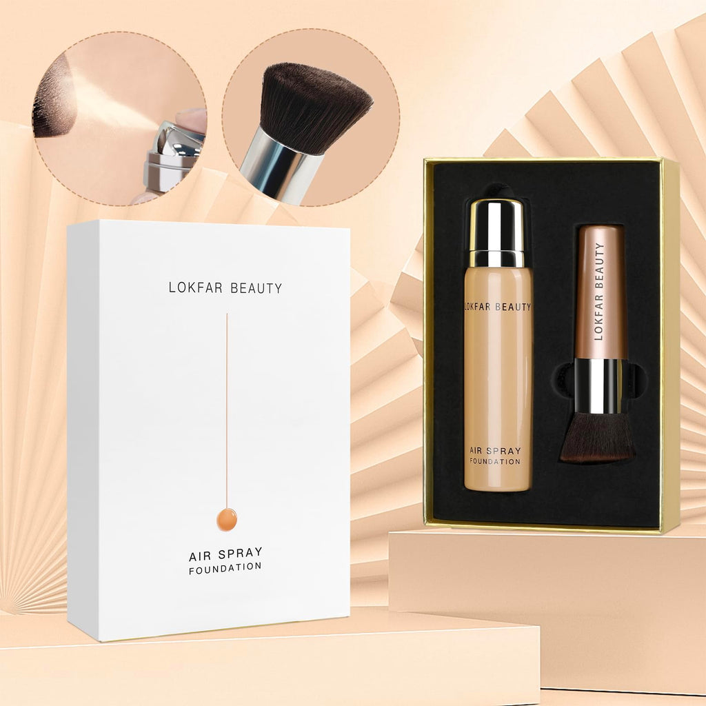 LOKFAR AirBrush Foundation Spray – Silky Mist, Full Coverage, Hydrating | Shade #05 Sand