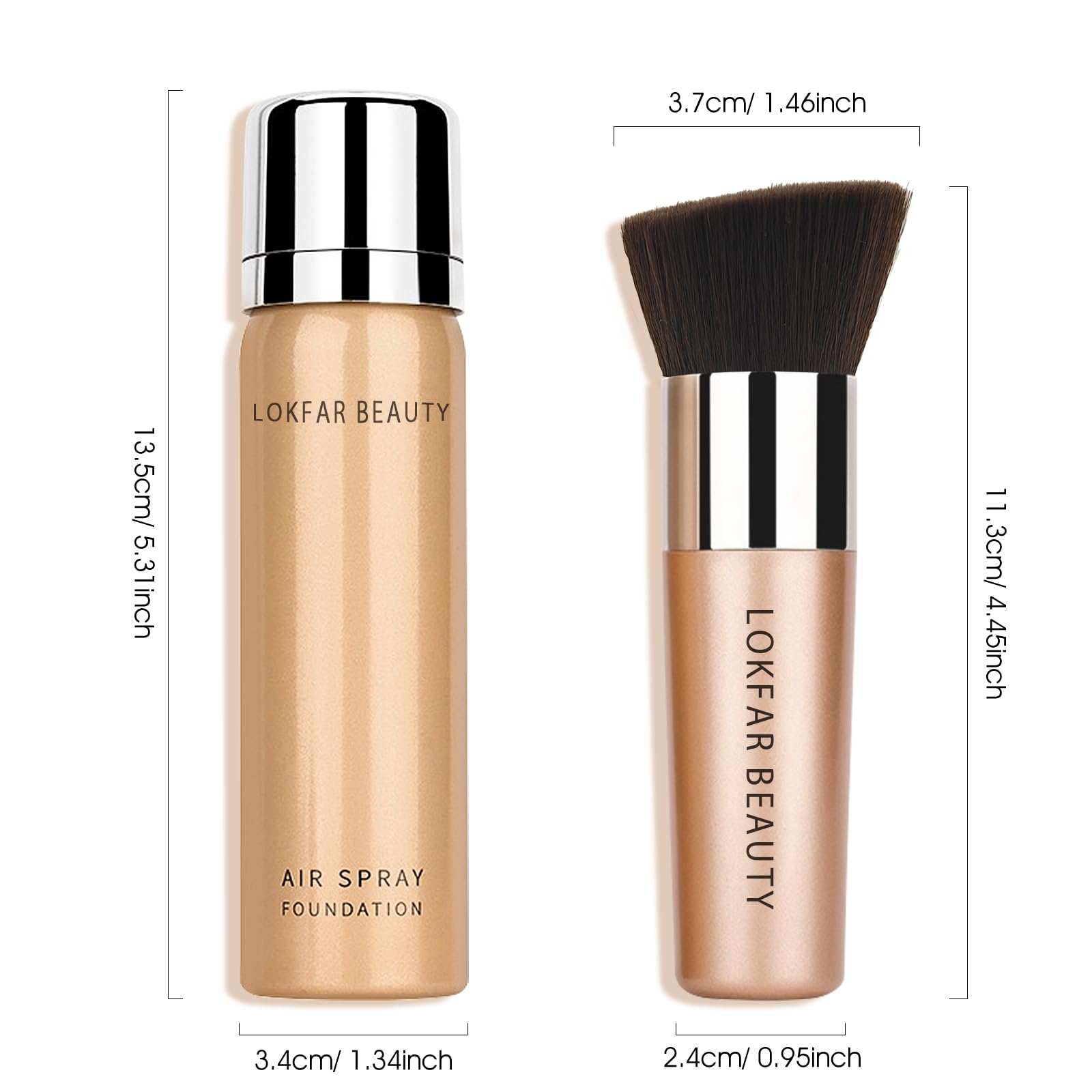 LOKFAR AirBrush Foundation Spray – Silky Mist, Full Coverage Hydrating Foundation | Buff Beige #04