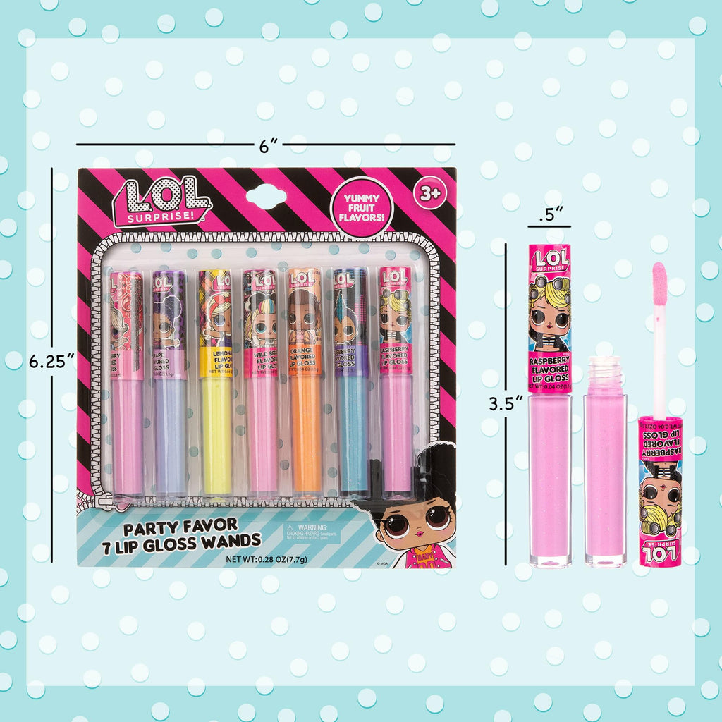 L.O.L. Surprise! 14pc Lip Gloss Set – 14 Flavored, Non-Toxic Glosses for Kids | Party Favors