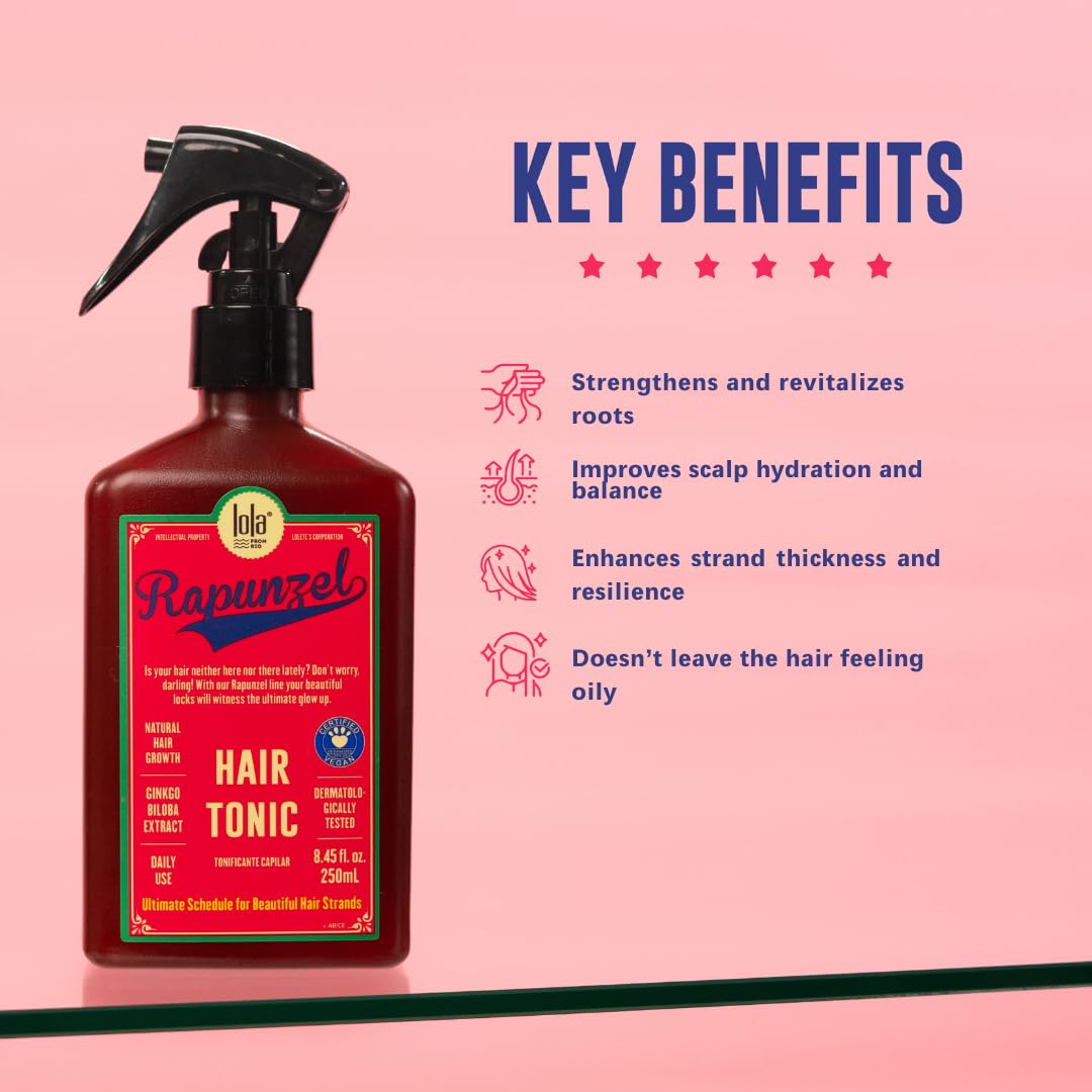 Lola From Rio Rapunzel Hair Tonic Spray for Women – Strengthening & Thickening Solution (8.45 oz)