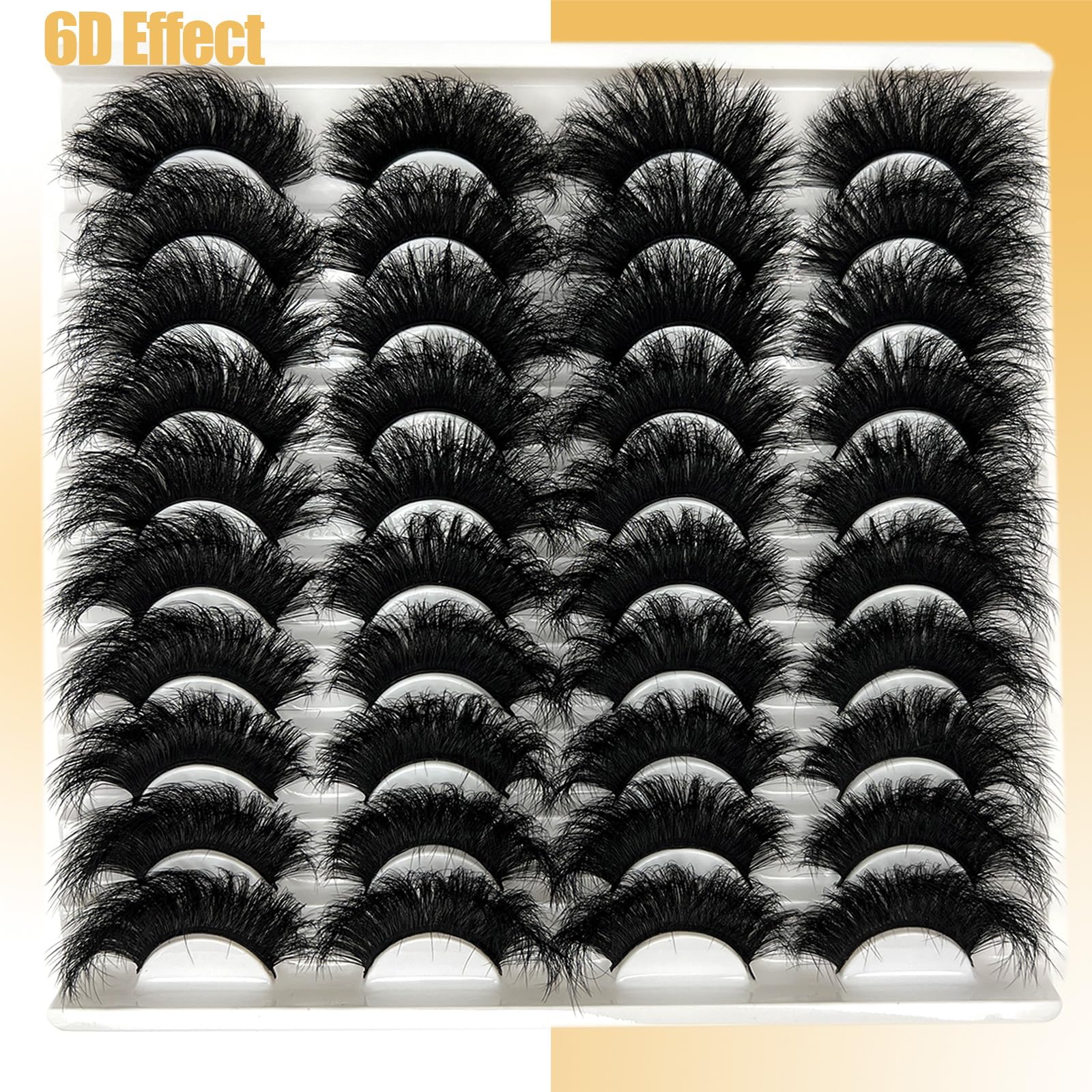 loladook Mink Lashes Fluffy 3D Volume - Dramatic 25mm Cat Eye Full Strip Lashes