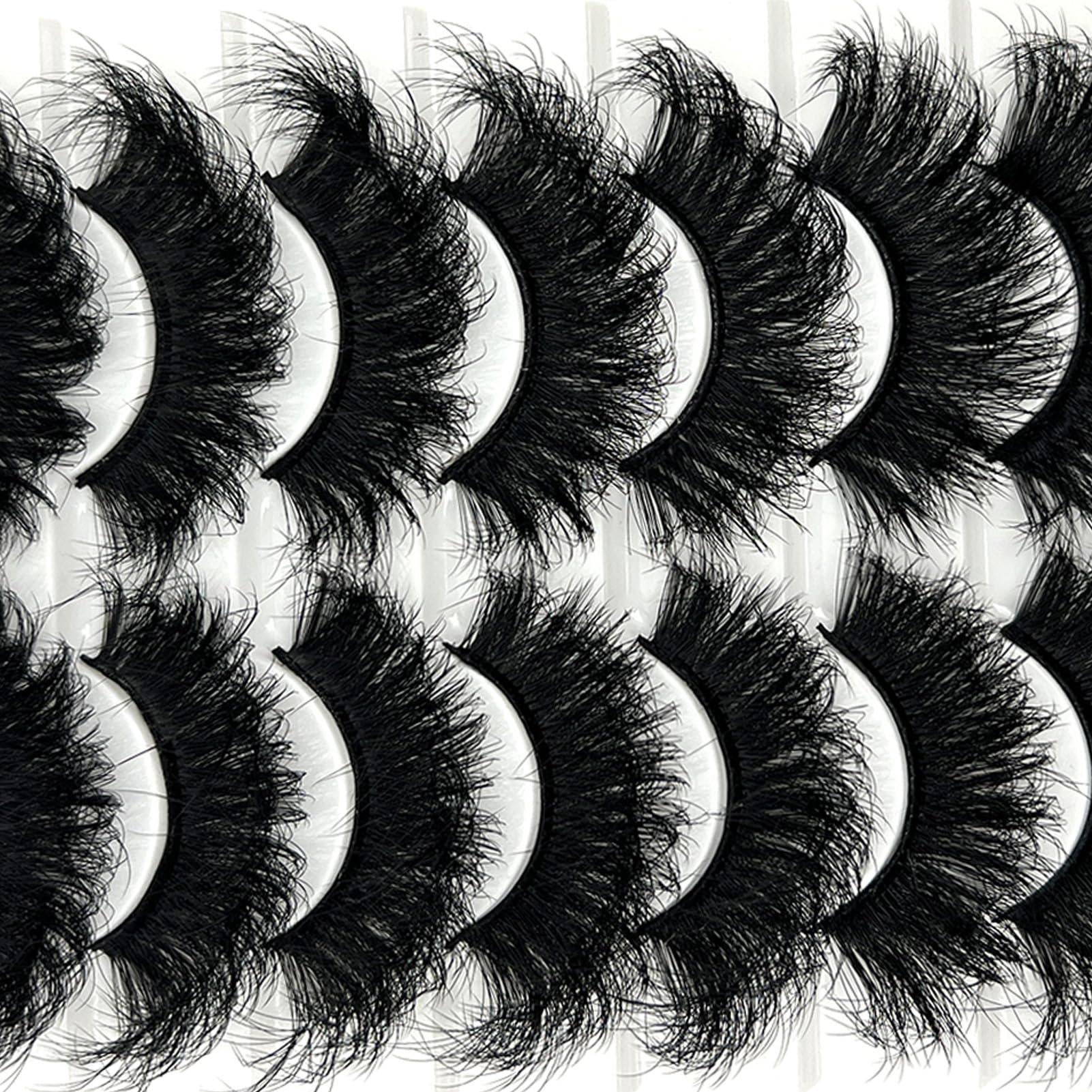 loladook Mink Lashes Fluffy 3D Volume - Dramatic 25mm Cat Eye Full Strip Lashes