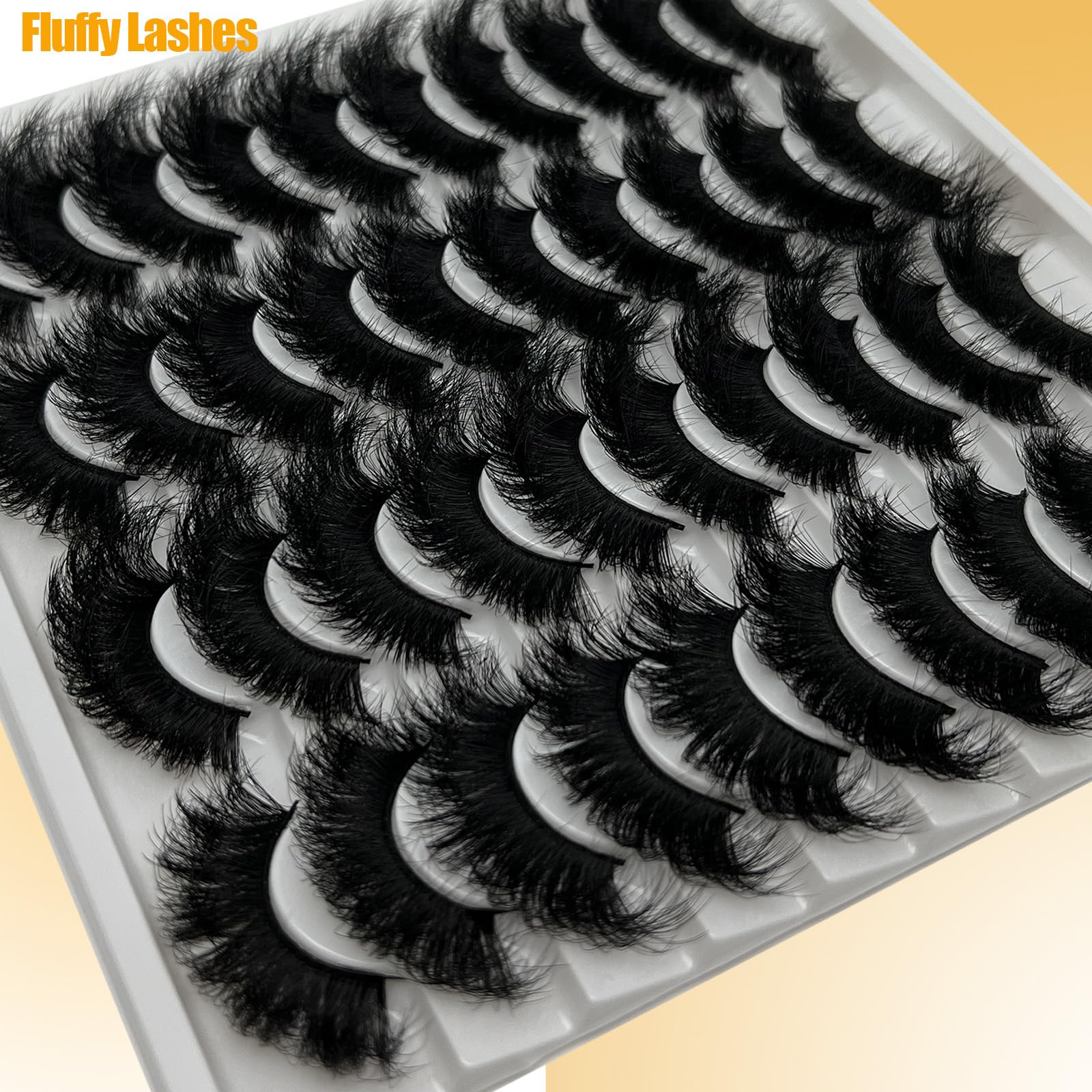 loladook Mink Lashes Fluffy 3D Volume - Dramatic 25mm Cat Eye Full Strip Lashes
