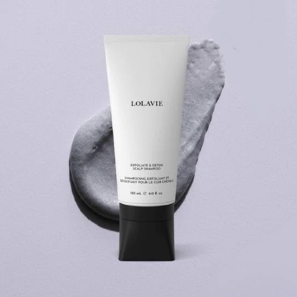 LolaVie Exfoliate & Detox Scalp Shampoo | 6 oz, 2-in-1 Charcoal + AHAs