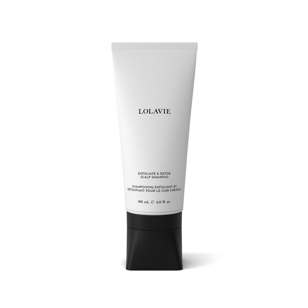 LolaVie Exfoliate & Detox Scalp Shampoo – 6 oz | 2-in-1 Charcoal & AHAs, Clarifying + Volume, Color Safe