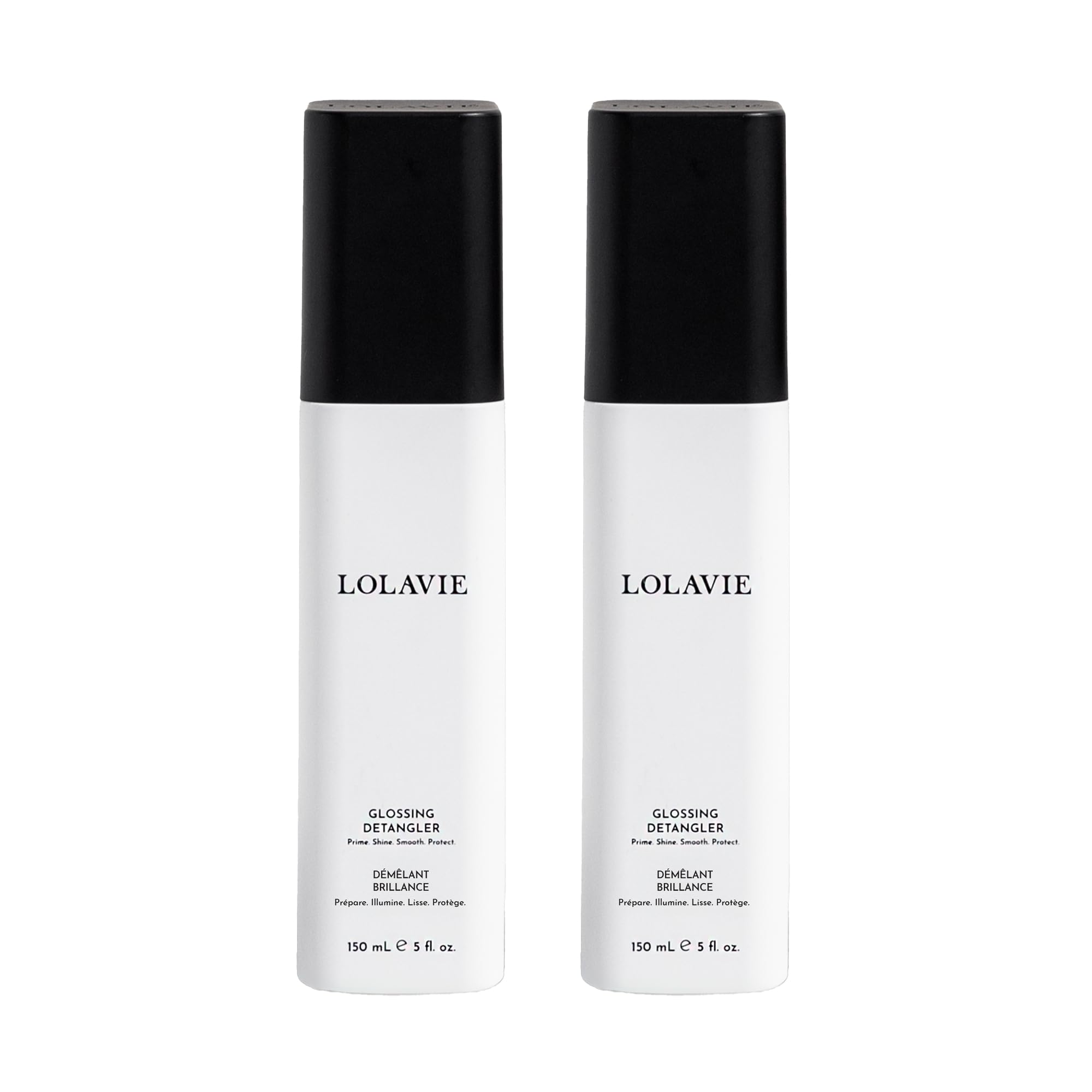 LolaVie Glossing Detangler – 5 oz, 2 Pack | 15x Softer, 99% Flyaway Reduction, 450-degree Heat Protectant