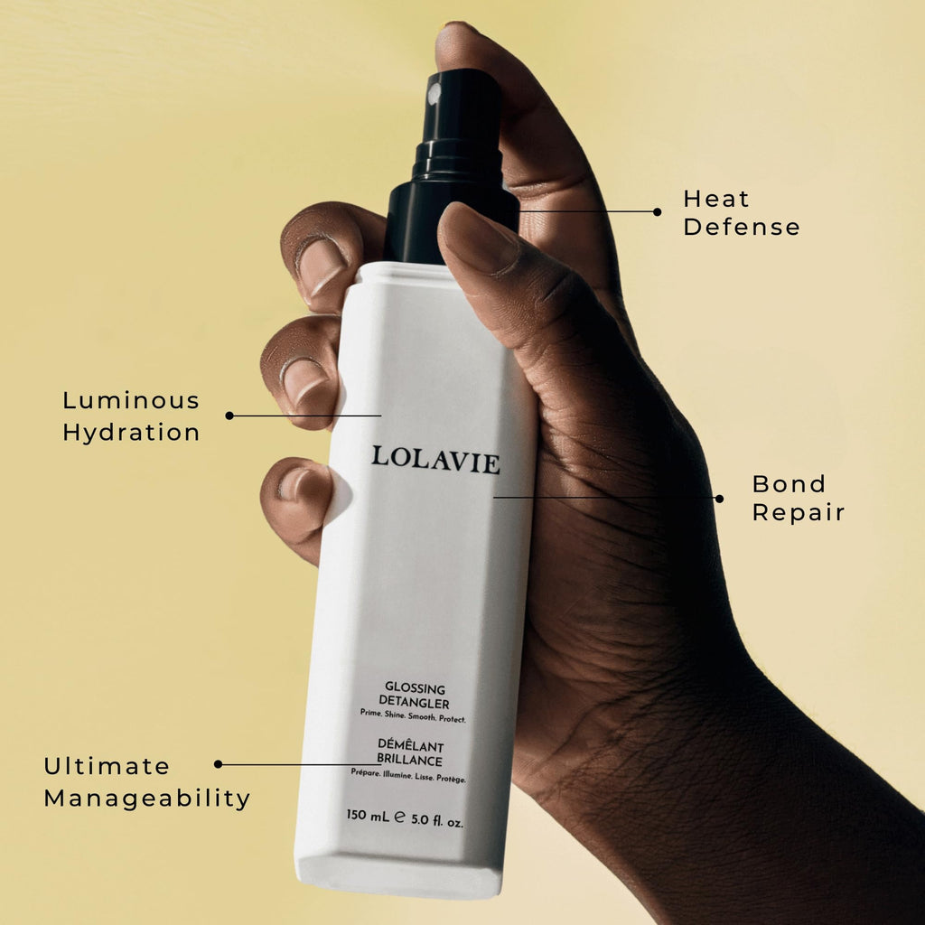 LolaVie Glossing Detangler – 5 oz, 2 Pack | 15x Softer, 99% Flyaway Reduction, 450-degree Heat Protectant