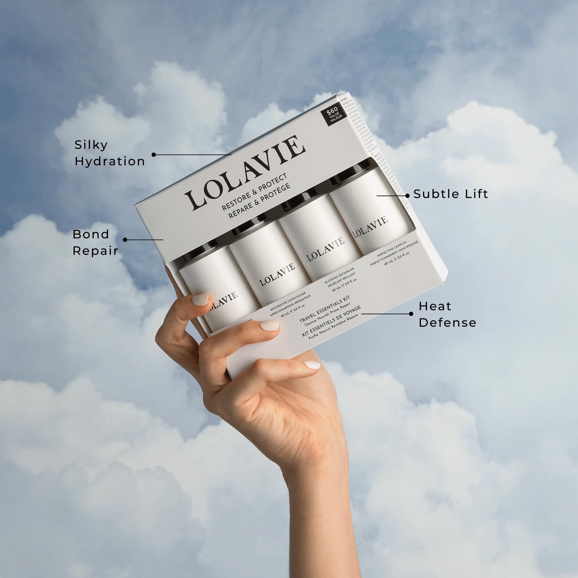 LolaVie Restore & Protect Travel Kit – TSA-Approved Hair Care (4-Piece)