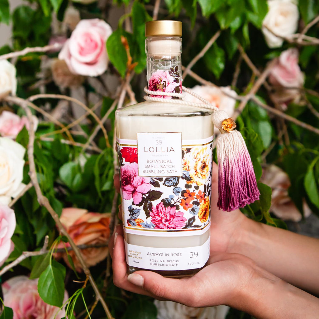 LOLLIA Always in Rose Bubble Bath – Rose & Hibiscus Scented Luxury Bubble Bath