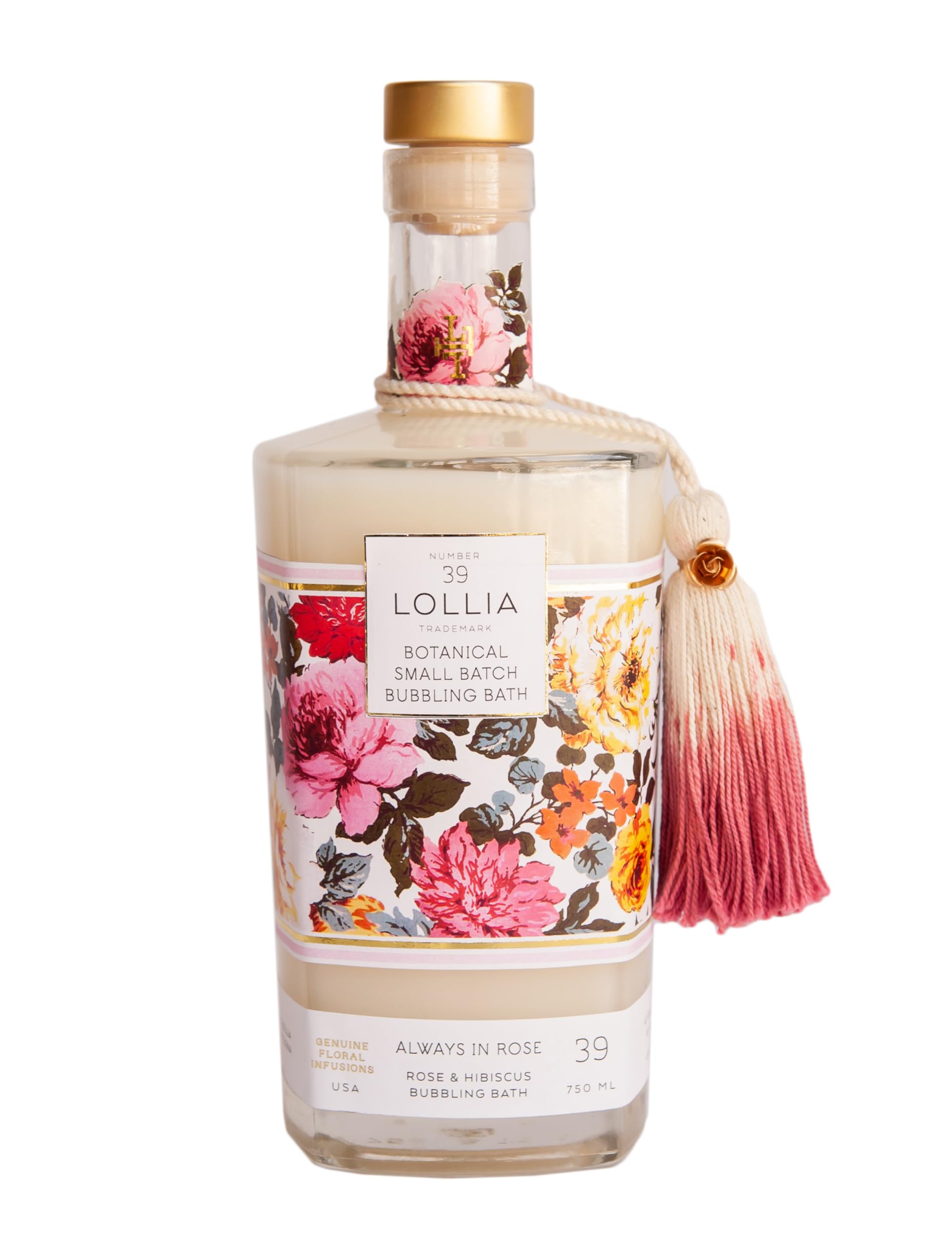 LOLLIA Always in Rose Bubble Bath – Rose & Hibiscus Scented Luxury Bubble Bath