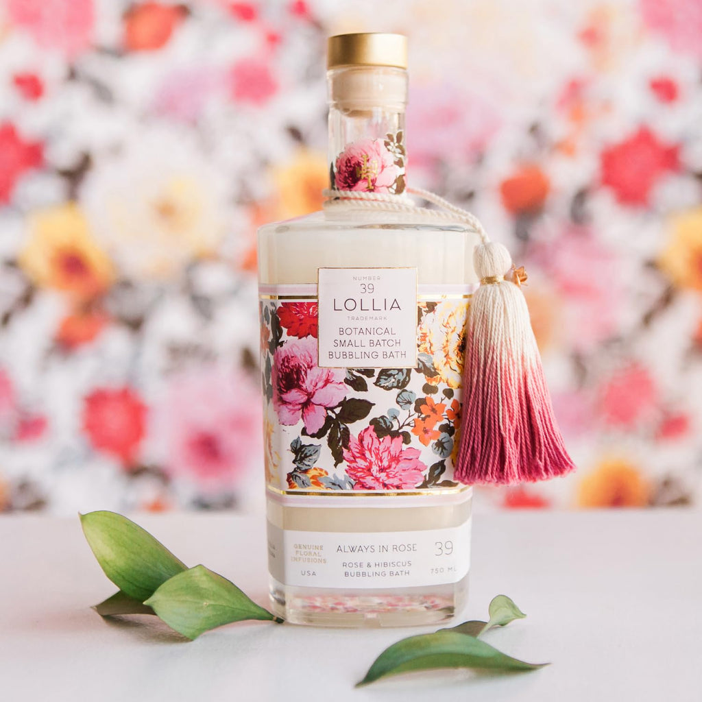 LOLLIA Always in Rose Bubble Bath – Rose & Hibiscus Scented Luxury Bubble Bath