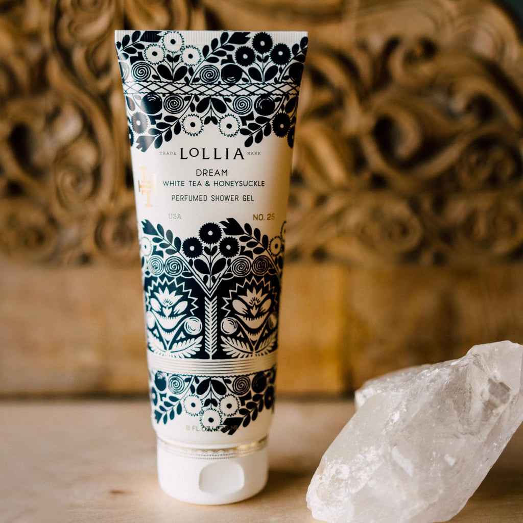 LOLLIA Dream Shower Gel | White Tea & Honeysuckle, 8 oz