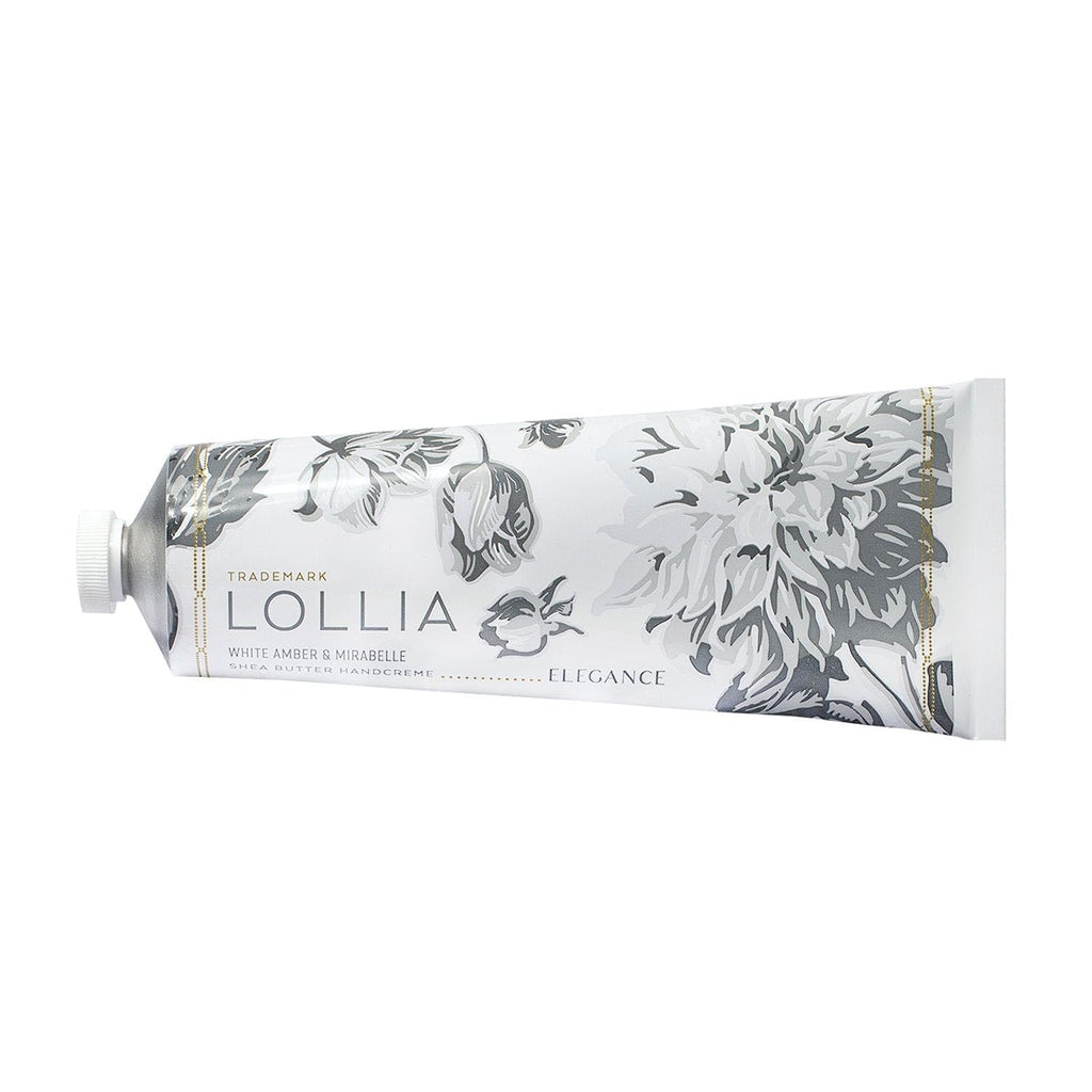 LOLLIA Elegance Handcreme, 4 oz — White Amber & Mirabelle, Moisturizing Hand Cream for Dry Hands