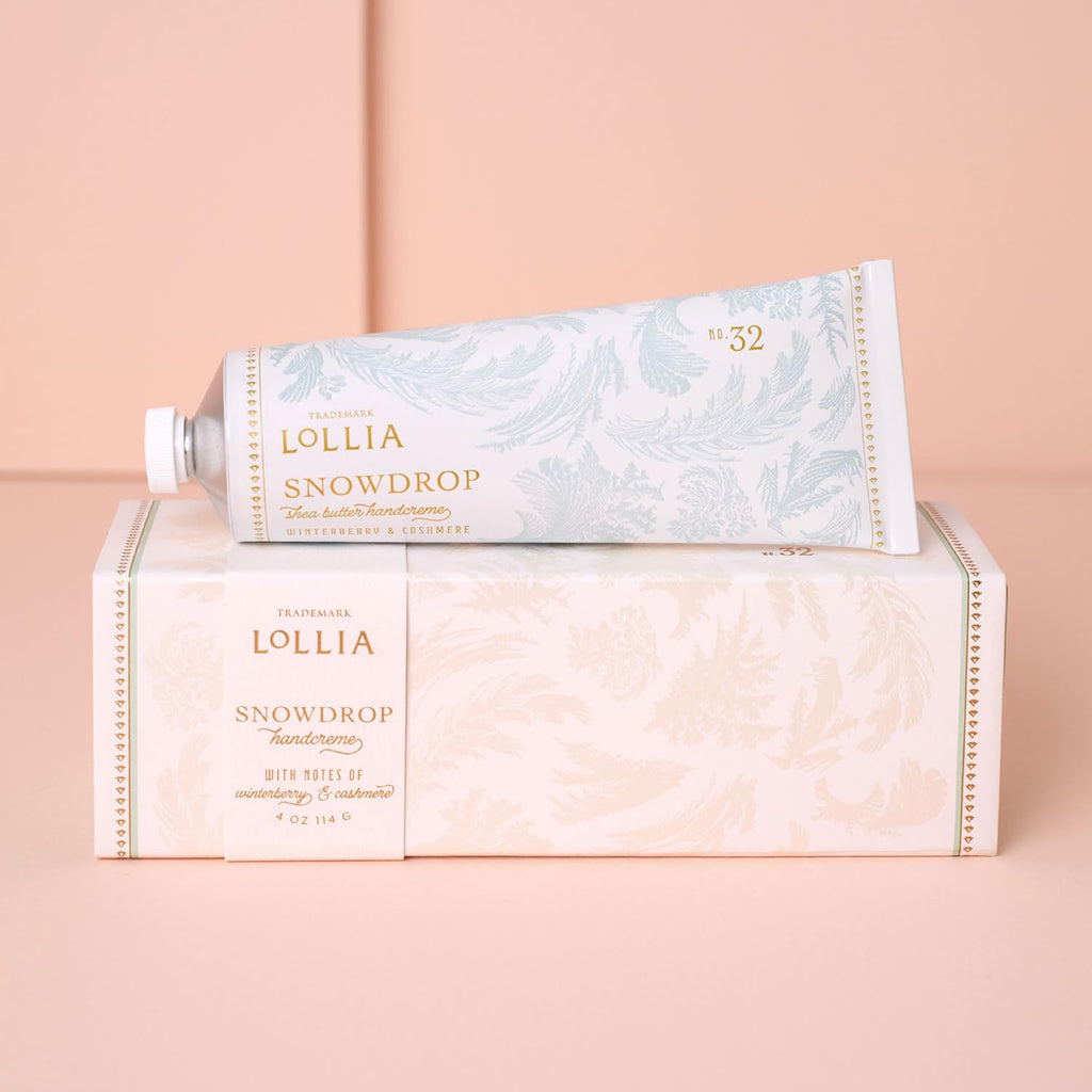 LOLLIA Snowdrop Handcreme – Winterberry & Cashmere Hand Cream, 4 oz