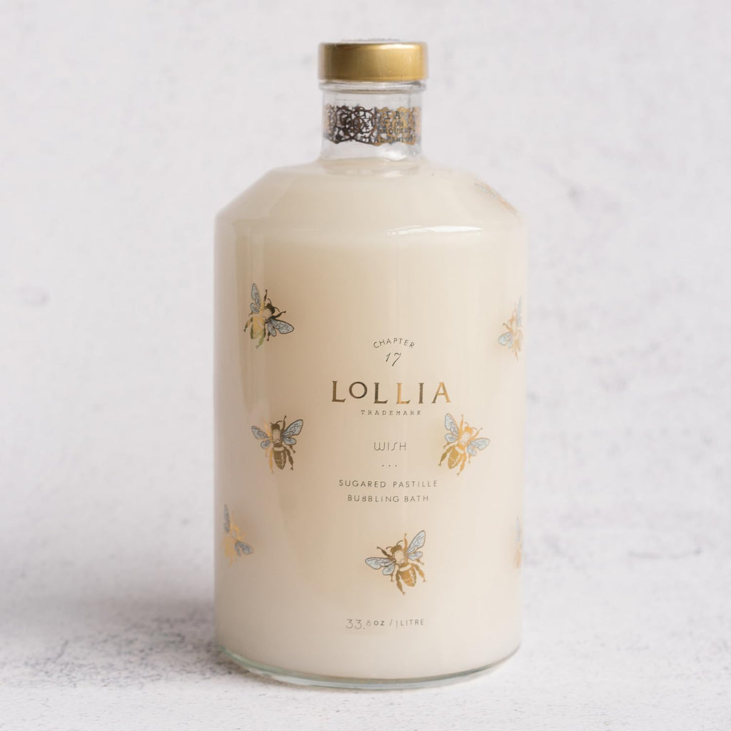LOLLIA Wish Bubble Bath – Luxury Hydrating Bath Soap with Vanilla Bean, Rice Flower, Jasmine Leaves & Sugar Cane