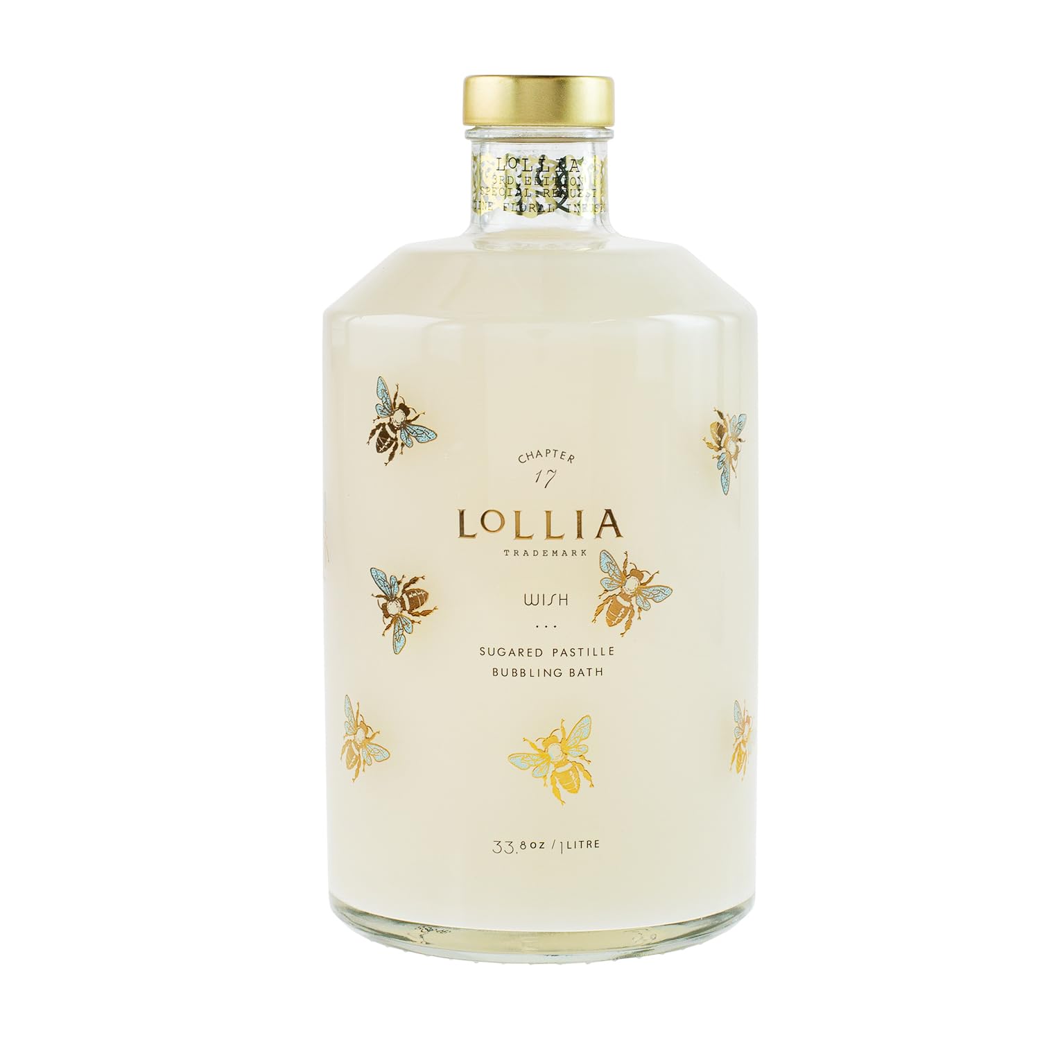 LOLLIA Wish Bubble Bath – Luxury Hydrating Bath Soap with Vanilla Bean, Rice Flower, Jasmine Leaves & Sugar Cane