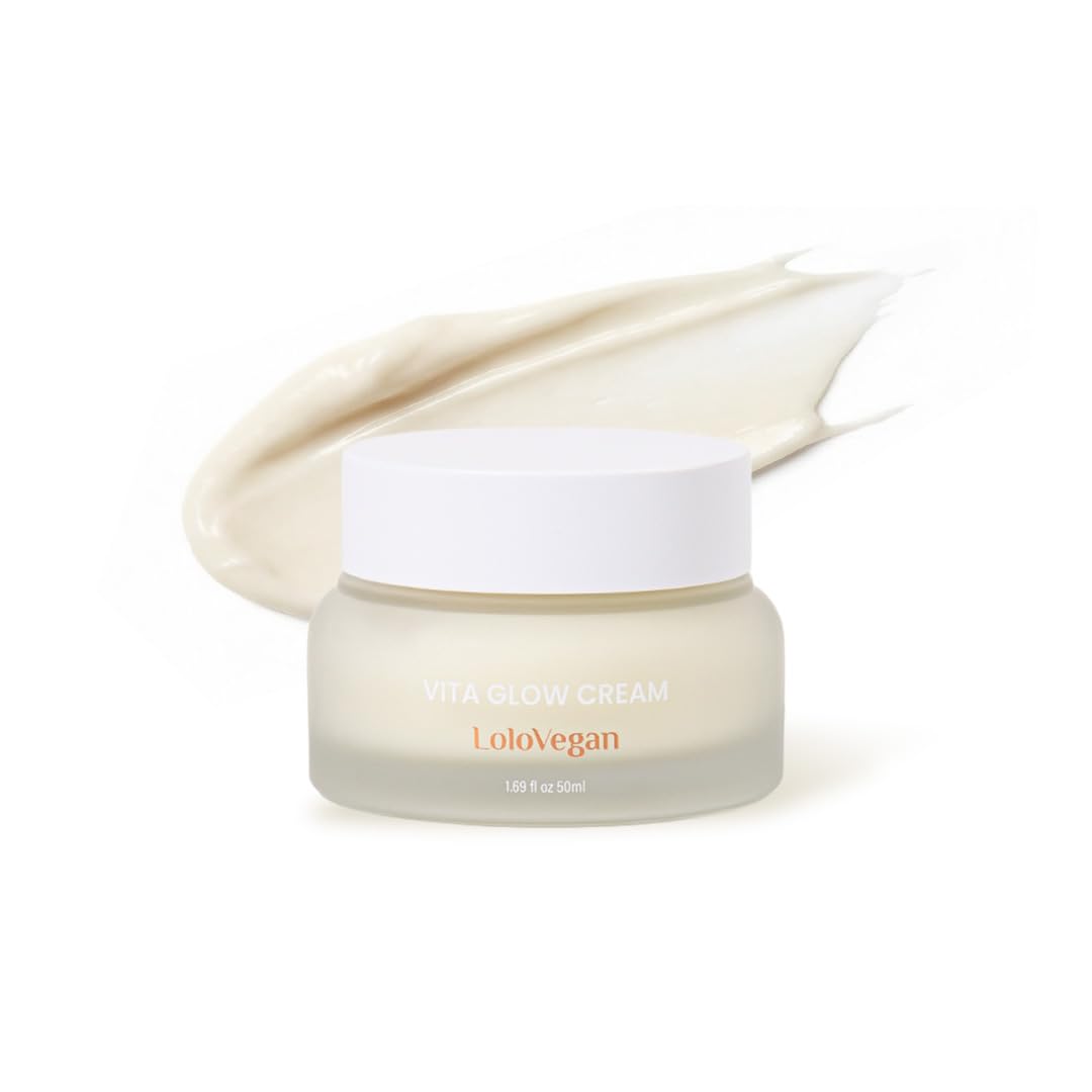 Lolovegan Vita Glow Cream – Brightening & Firming Vegan Face Cream with Snow Mushroom, Vitamin C Complex & Niacinamide
