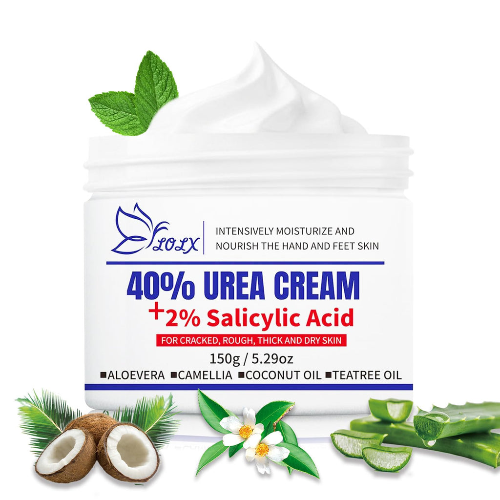 LOLX Urea Cream 40% + Salicylic Acid 2% – Deep Hydration for Feet and Dry Skin (5.29 oz)