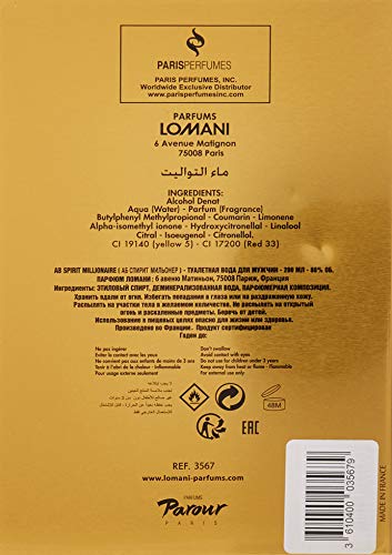 Lomani AB Spirit Millionaire for Men – 6.6 Fl Oz EDT Spray