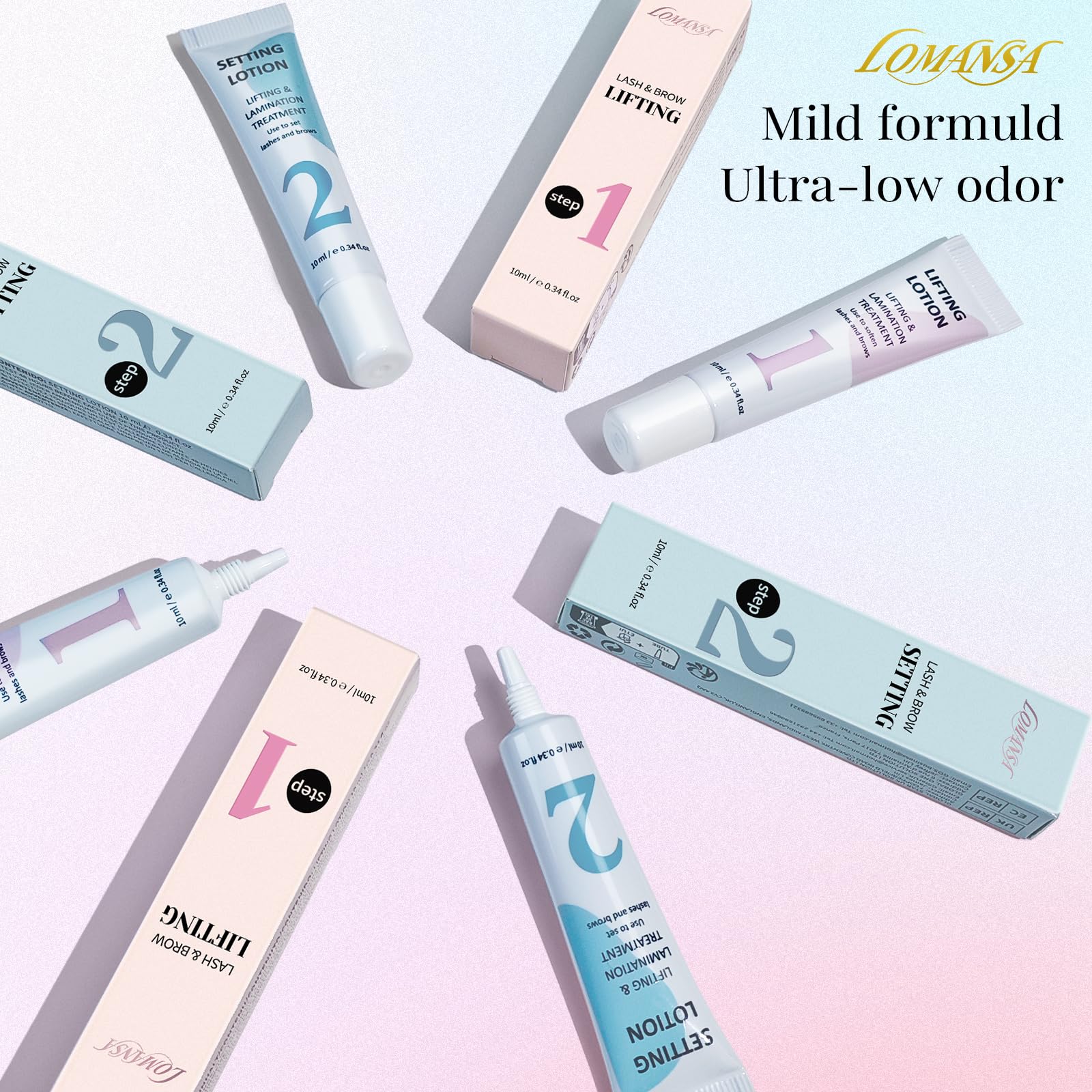 Lomansa Lash Lifting & Fixing Lotion – DIY Home Lash Lift with Precision Slim-Tip Tube