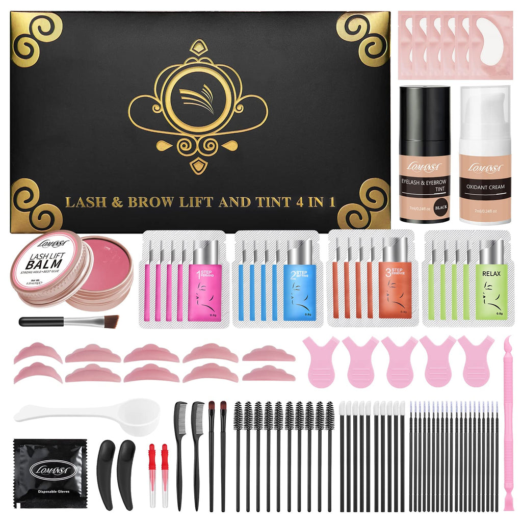 Lomansa Lash Lift Color Kit Black – Instant Curl & Volumizing Color at Home or Salon