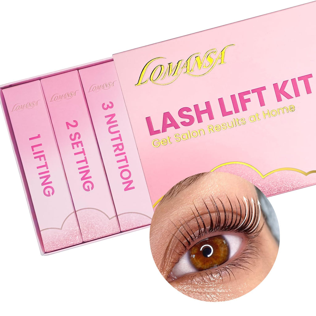 Lomansa Lash Lift Kit for Beginners – At-Home Eyelash Perm with Open Eye Self-Lift Pads