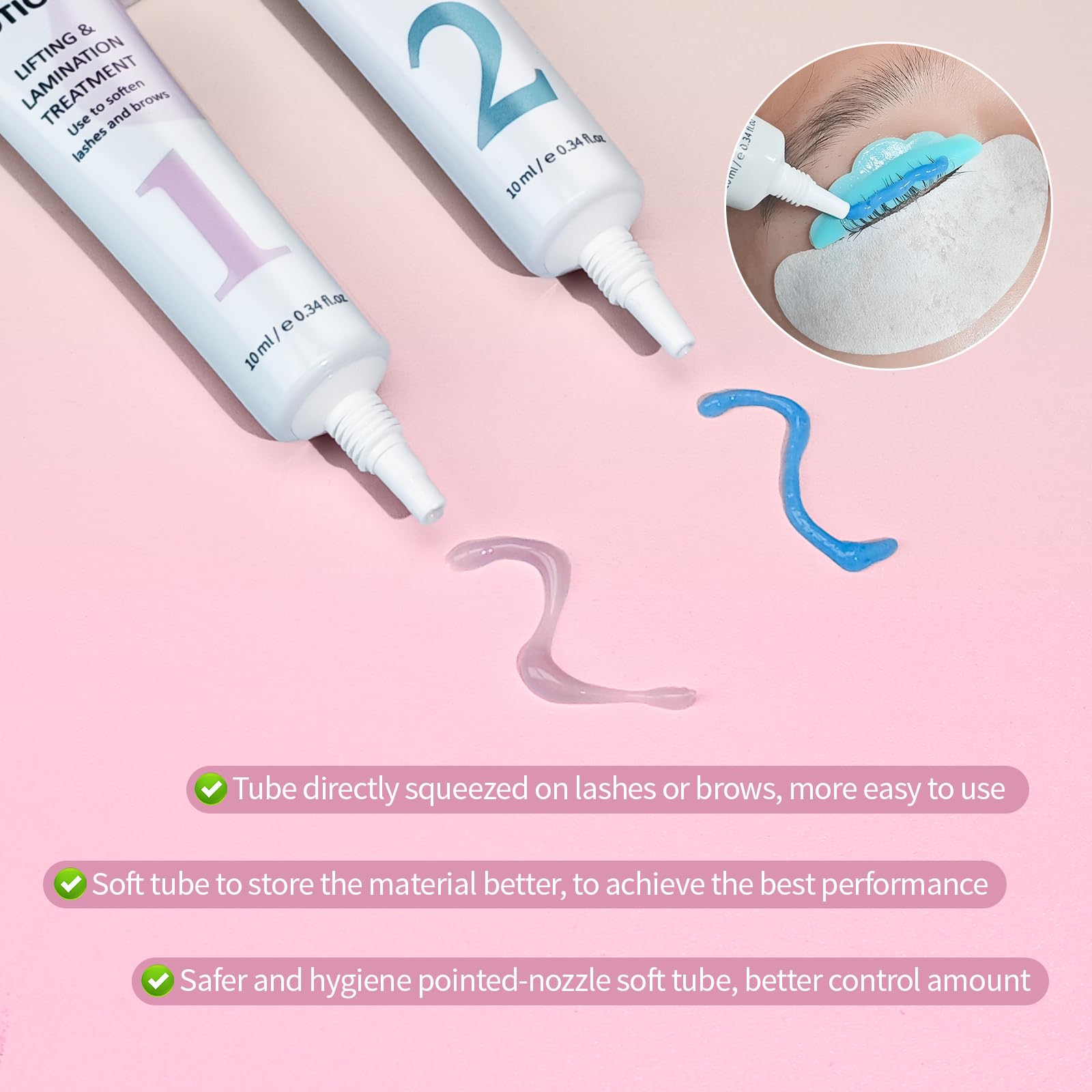 Lomansa Lash Lifting & Fixing Lotion – DIY Home Lash Lift with Precision Slim-Tip Tube