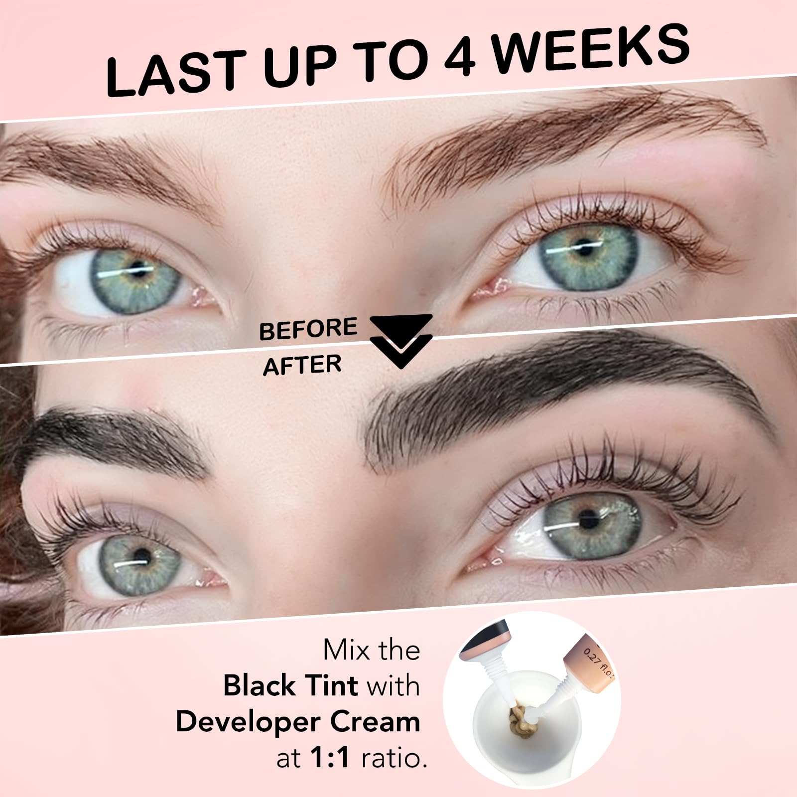 Lomansa Lash Tint Kit – Instant Black Eyelash Dye & Brow Tint, 8ml, Beginner Friendly