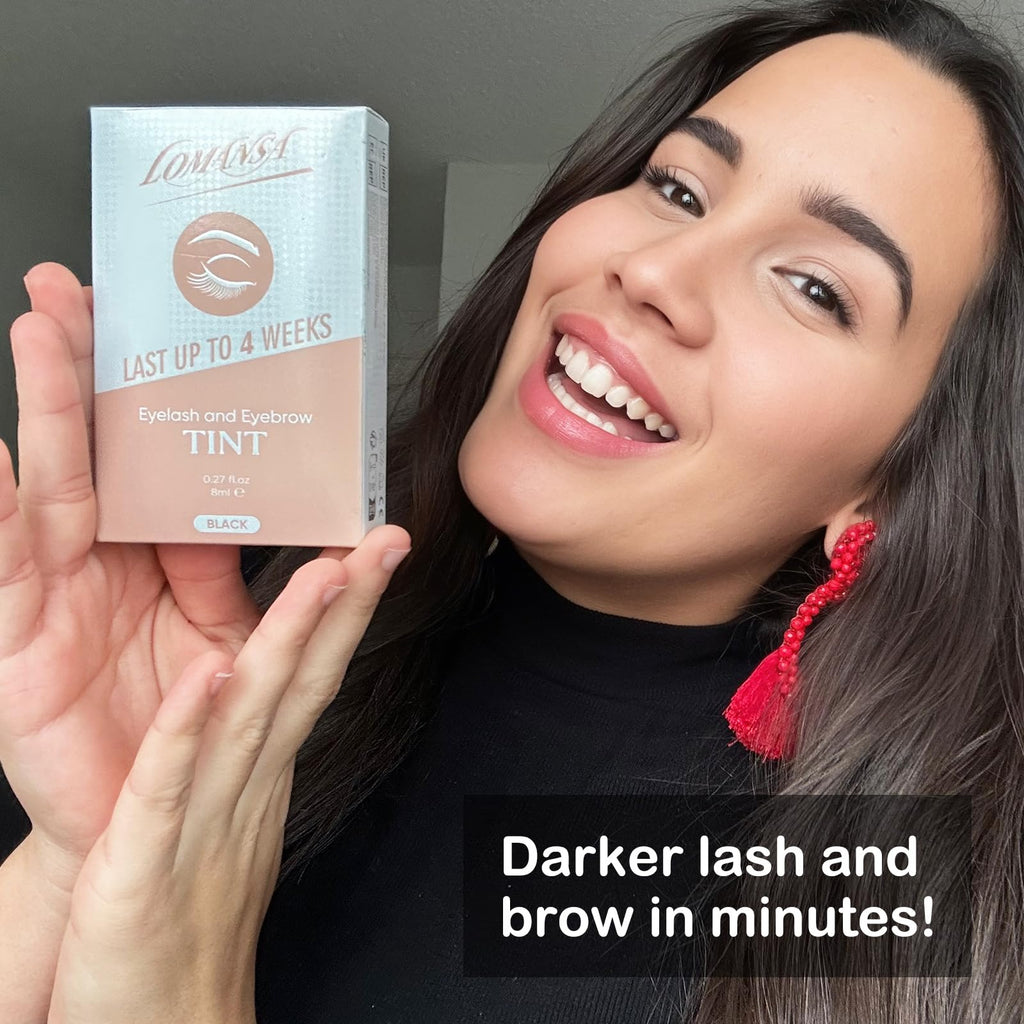 Lomansa Lash Tint Kit – Instant Black Eyelash Dye & Brow Tint, 8ml, Beginner Friendly