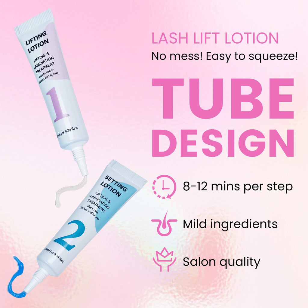 Lomansa Lash Lifting & Fixing Lotion – DIY Home Lash Lift with Precision Slim-Tip Tube