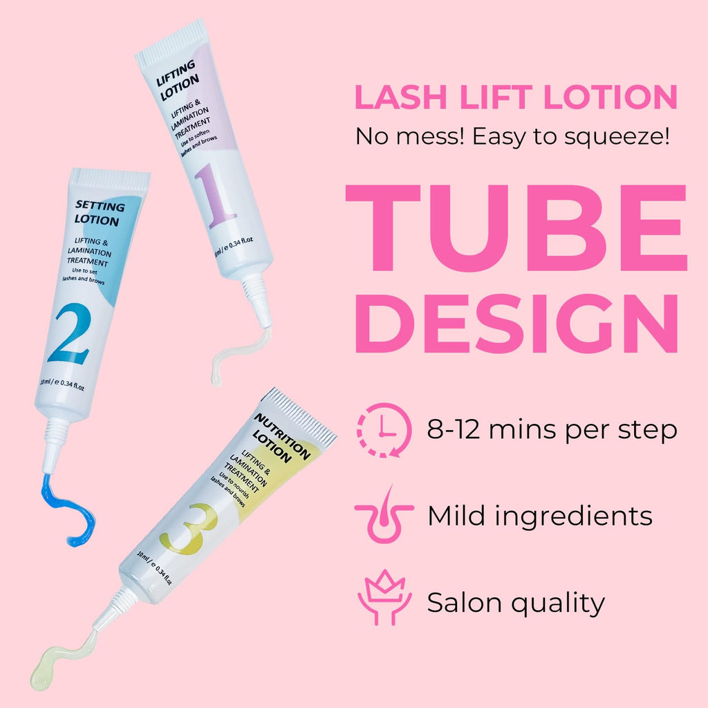 Lomansa Lash Lift Kit for Beginners — At-Home DIY Eyelash Perm with Open Eye Pads