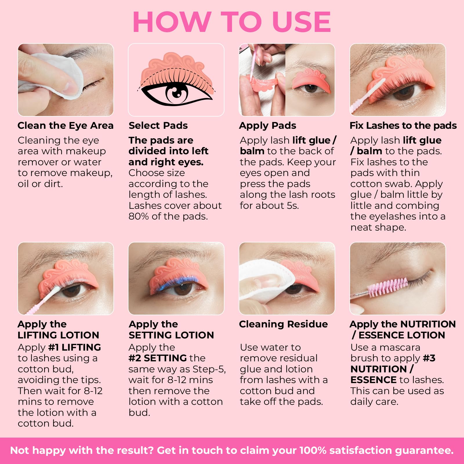 Lomansa Lash Lift Kit for Beginners — At-Home DIY Eyelash Perm with Open Eye Pads