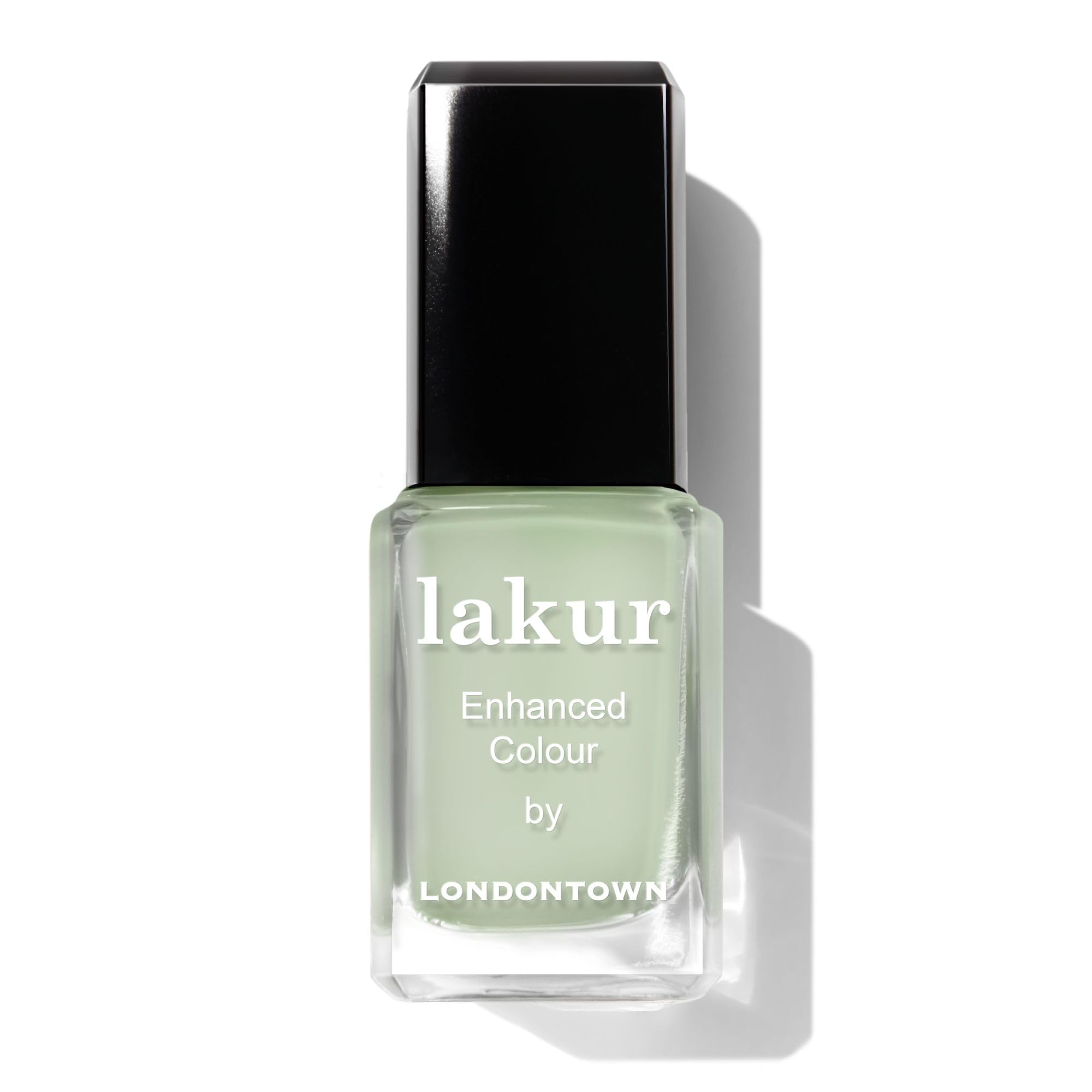 LONDONTOWN lakur Nail Polish – Chip-Resistant, Non-Toxic Formula that Conditions & Hydrates Nails | Glossy White Sage Green, Lichen, 0.40 fl oz